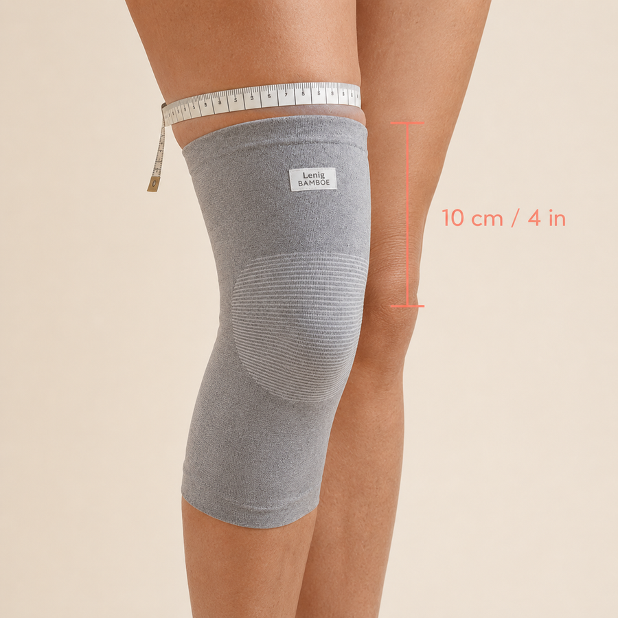 How to measure 10 cm or 4 inches above the kneecap for Lenig sizing